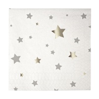 Silver Star Small Paper Napkins By Meri Meri